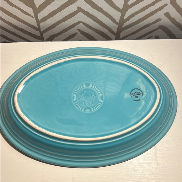 Fiestaware Turquoise Oval Serving Platter - Picture 4 of 6